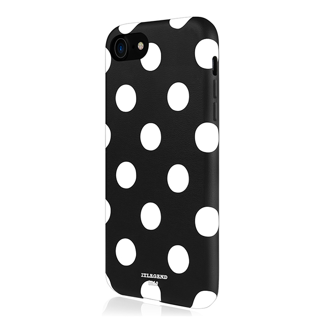 【iPhone8/7 ケース】Polka PU Leather Back Case (Black Polka)サブ画像