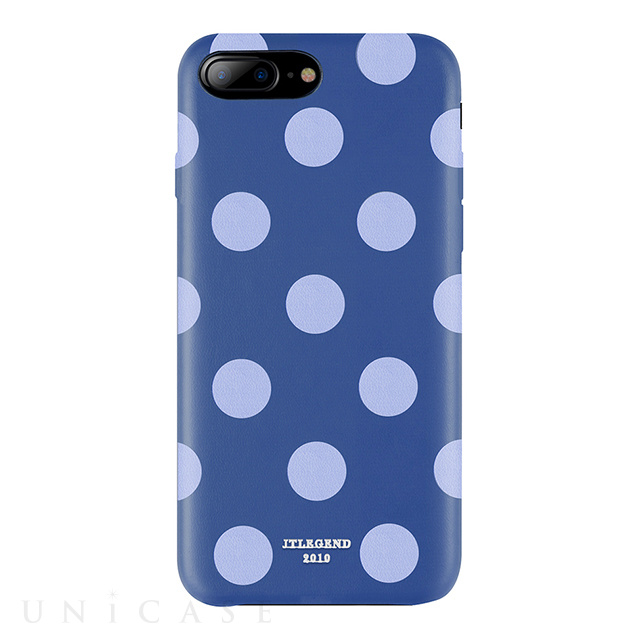 【iPhone8 Plus/7 Plus ケース】Polka PU Leather Back Case (Blue Jazz)