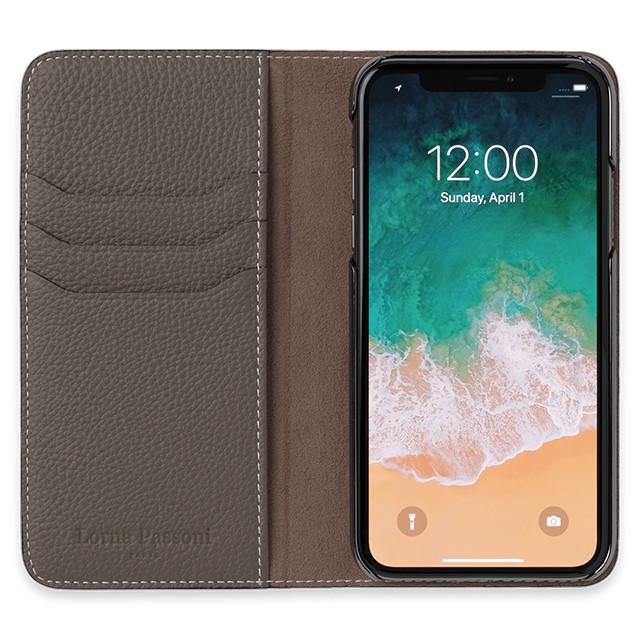 【iPhoneXS/X ケース】German Shrunken Calf Folio Case (Dark Navy)goods_nameサブ画像