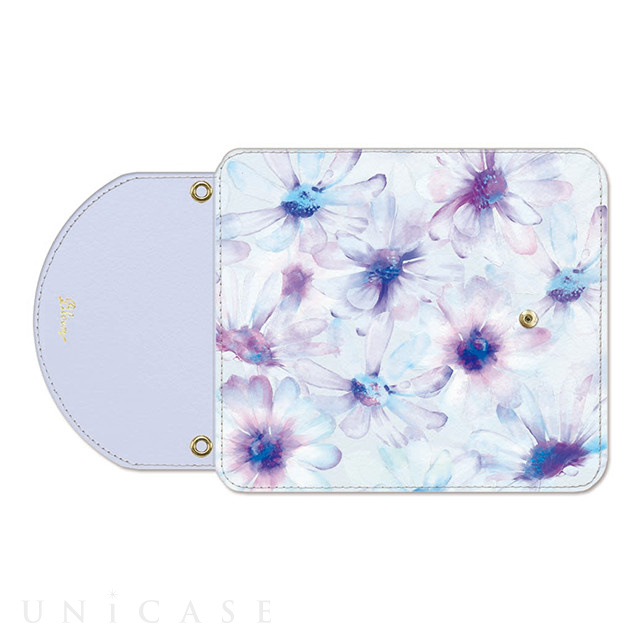 【iPhoneXS/X ケース】OILSHOCK DESIGNS Floral花柄三つ折手帳型ケース (Daisy BLU)