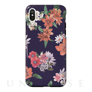 【iPhoneXS/X ケース】OILSHOCK DESIGNS 花柄タフケース (Vivid flower-NVY)