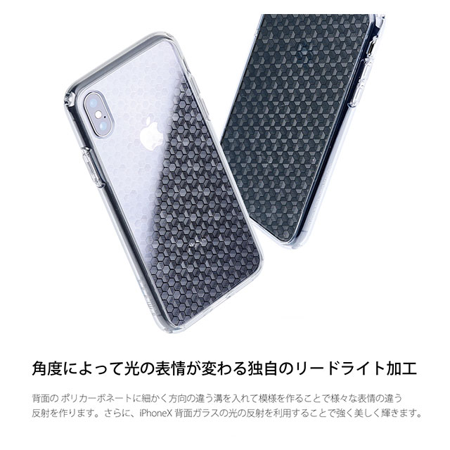 【iPhoneXS/X ケース】シークレットシャイン (クリア/六角形柄)サブ画像
