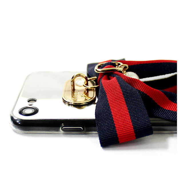 【iPhoneSE(第3/2世代)/8/7 ケース】Mirror Ribbon Case (ネイビー/レッド) goods_nameサブ画像