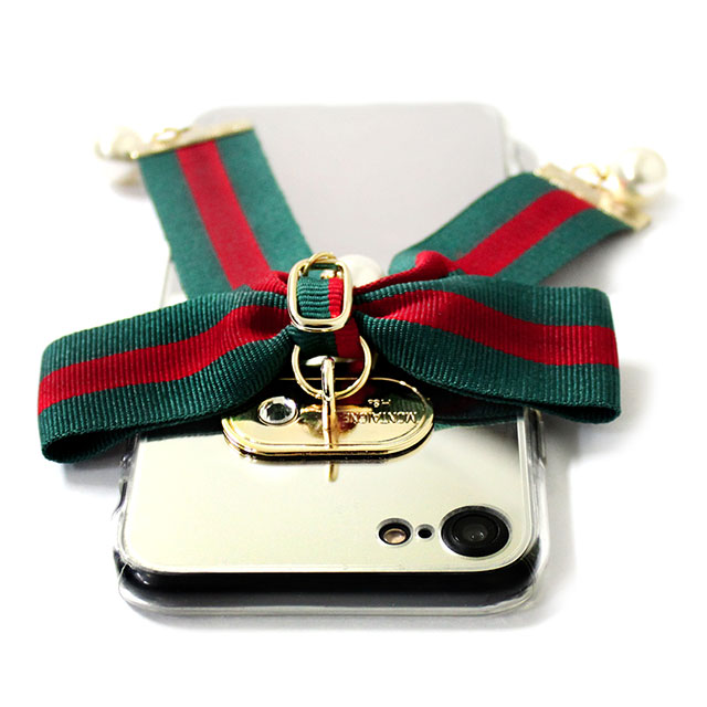 【iPhoneSE(第3/2世代)/8/7 ケース】Mirror Ribbon Case (グリーン/レッド) goods_nameサブ画像