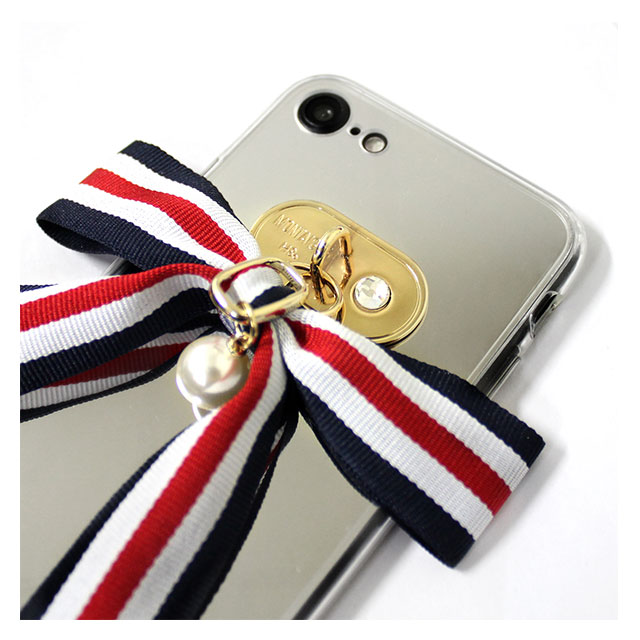 【iPhoneSE(第3/2世代)/8/7 ケース】Mirror Ribbon Case (ネイビー/ホワイト/レッド) goods_nameサブ画像