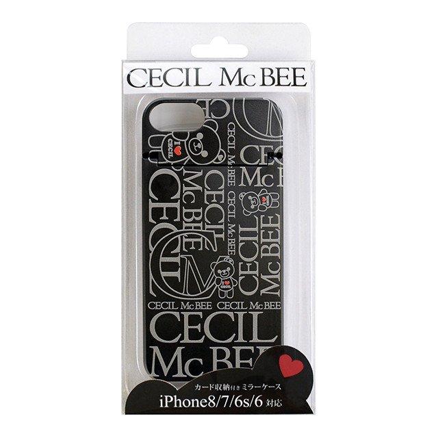 【iPhoneSE(第3/2世代)/8/7/6s/6 ケース】CECIL McBEE ミラーケース [LOGO] 背面ケース (BLACK)サブ画像