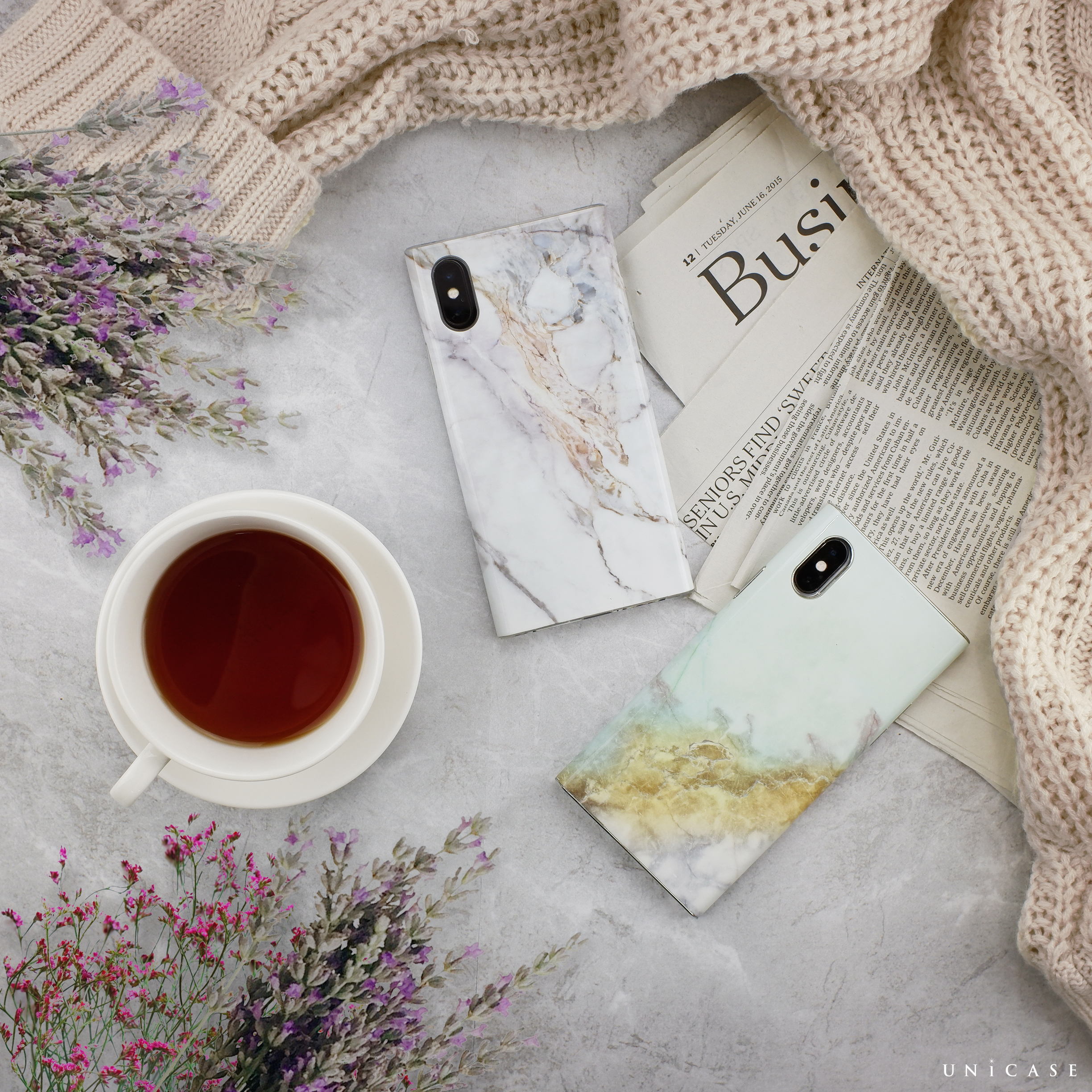 【iPhoneXS/X ケース】Maelys Collections Marble for iPhoneXS/X (Mint)サブ画像