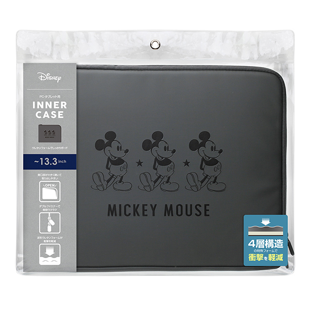 PC･タブレット用インナーケース 軽量薄型 (ミッキーマウス/ブラック)