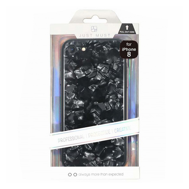 【iPhoneSE(第3/2世代)/8/7 ケース】GLASS PEARL CASE (Black)サブ画像
