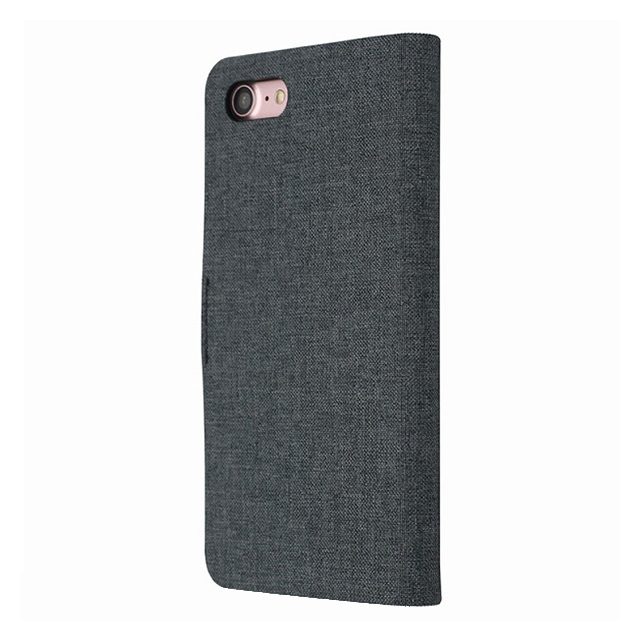 【iPhone8/7 ケース】Linen flip case (Black)サブ画像