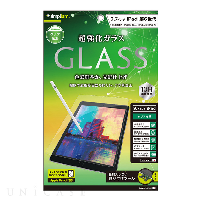 iPad(9.7inch)(第5世代/第6世代)/Pro(9.7inch)/Air2/iPad Air(第1世代) フィルム】液晶保護強化ガラス  (光沢) Simplism iPhoneケースは UNiCASE
