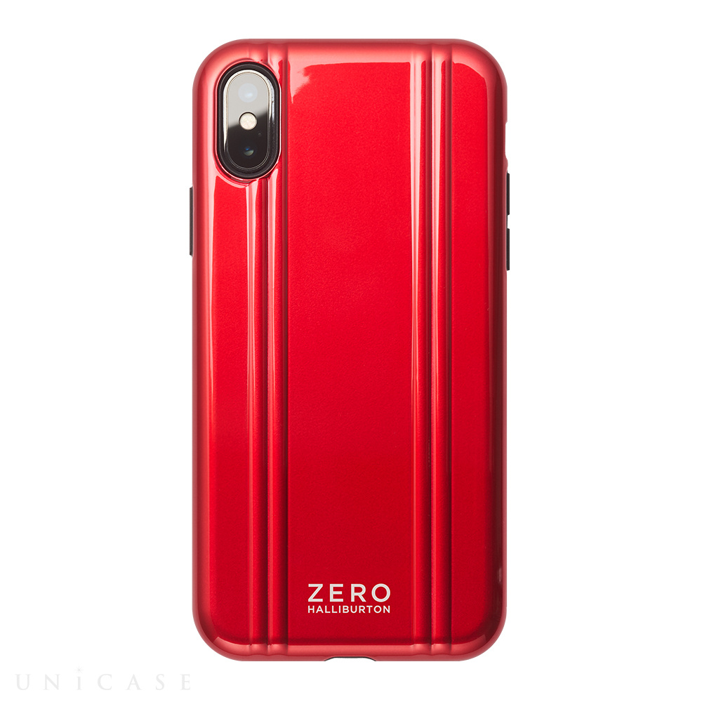 【iPhoneXS ケース】ZERO HALLIBURTON Hybrid Shockproof case for iPhoneXS (Red)