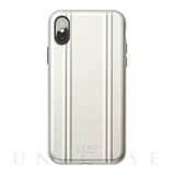 【iPhoneXS ケース】ZERO HALLIBURTON Hybrid Shockproof case for iPhoneXS (Silver)