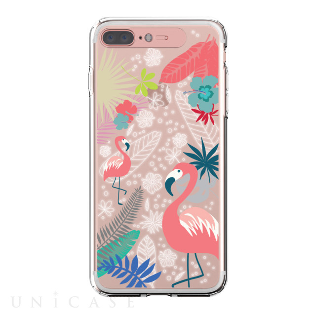 【iPhone8 Plus/7 Plus ケース】Soft Lighting Clear Case Flower Flamingo (ローズゴールド)