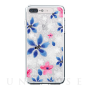 【iPhone8 Plus/7 Plus ケース】Soft Lighting Clear Case Flower Gardenia (ブラック)