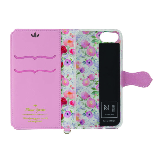【iPhoneSE(第3/2世代)/8/7/6s/6 ケース】手帳型ケース Flower Garden (Pink)サブ画像