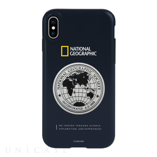 【iPhoneXS/X ケース】Global Seal Metal-Deco Case (ネイビー)