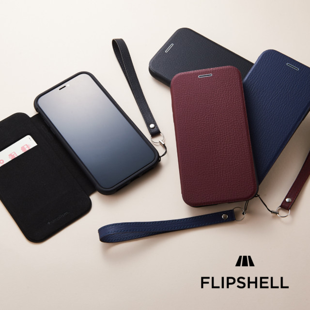 【iPhoneXS/X ケース】[FlipShell]衝撃吸収クラリーノフリップシェルケース (シュリンクネイビー)goods_nameサブ画像