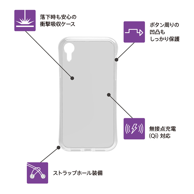 【iPhoneXR ケース】[Turtle Grip]衝撃吸収ハイブリッドケース (クリア)goods_nameサブ画像