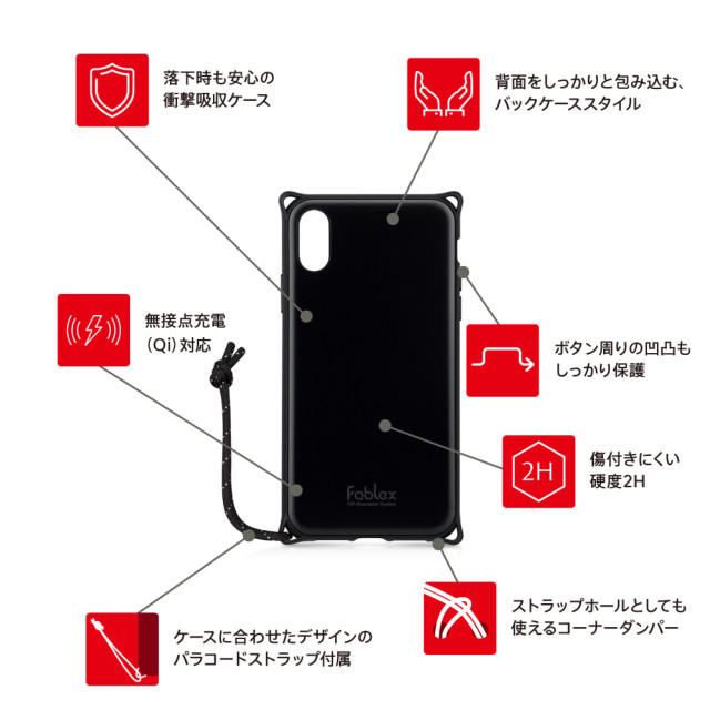 【iPhoneXR ケース】[Fablex]衝撃吸収ファブリックケース (マットブラック)goods_nameサブ画像