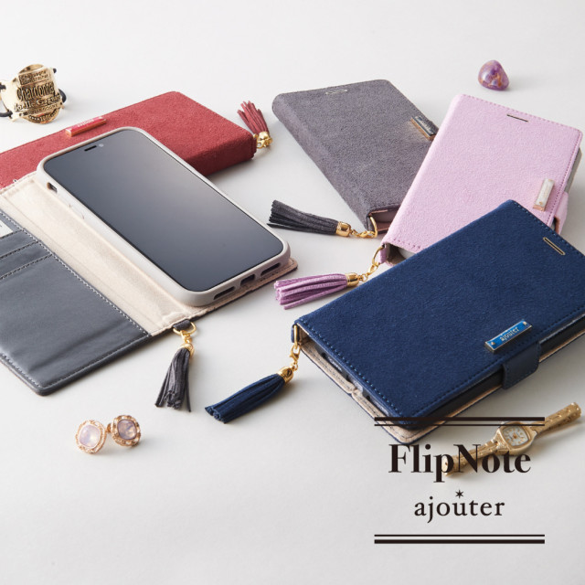【iPhoneXR ケース】[FlipNote]クラリーノ フリップノートケース (スエードレッド)goods_nameサブ画像