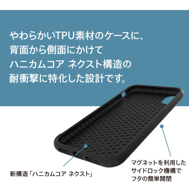 【iPhoneXR ケース】[FlipShell] 衝撃吸収クリアミラーフリップシェルケース (レッド)goods_nameサブ画像