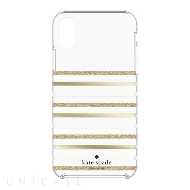 【iPhoneXR ケース】Protective Hardshell -FEEDER STRIPE gold/gold glitter/cream/clear