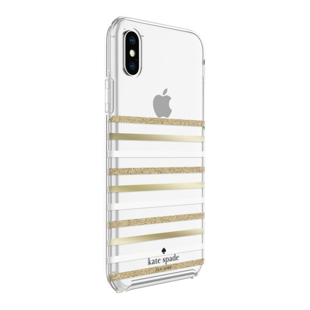 【iPhoneXS/X ケース】Protective Hardshell -FEEDER STRIPE gold/gold glitter/cream/clearサブ画像