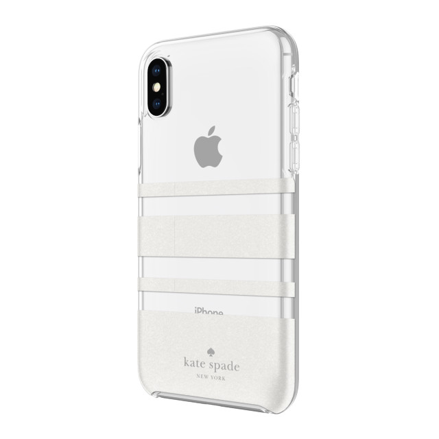 【iPhoneXS/X ケース】Protective Hardshell -CHARLOTTE STRIPE white glitter/clearサブ画像