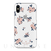 【iPhoneXS/X ケース】Protective Hardshell -HAPPY ROSE navy/pink /crystal gems/rose gold/gold/clear