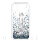 【iPhoneXR ケース】Liquid Glitter -NO GLITZ NO GLORY silver foil/mermaid glitter/clear