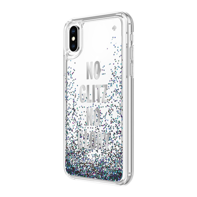 【iPhoneXS/X ケース】Liquid Glitter -NO GLITZ NO GLORY silver foil/mermaid glitter/clearサブ画像