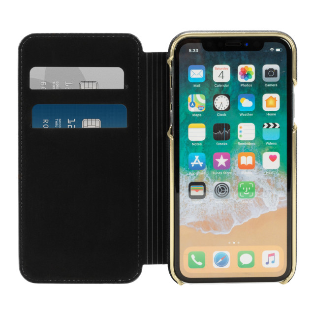 【iPhoneXS/X ケース】INLAY WRAP FOLIO -ROSE PERF blackgoods_nameサブ画像