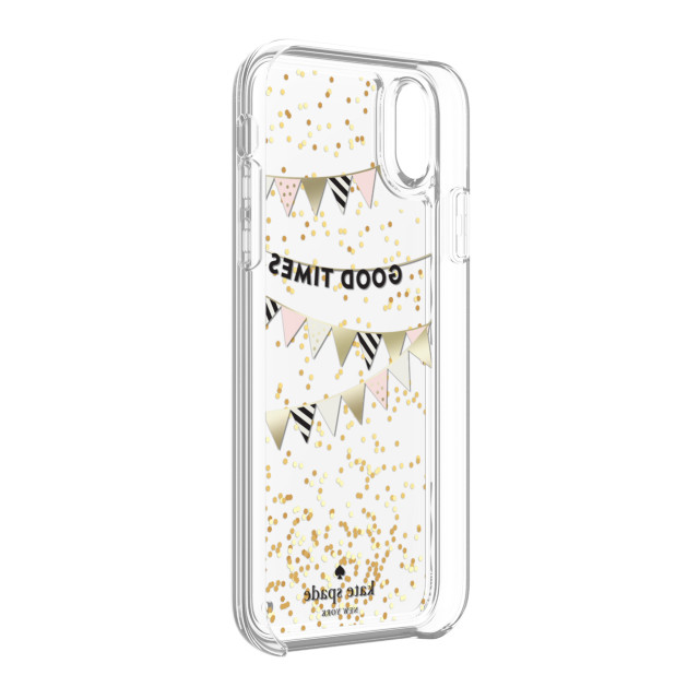 【iPhoneXR ケース】Liquid Glitter -GOOD TIMES gold foil/cream/black/gold glitter/clear