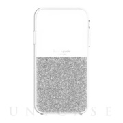 【iPhoneXR ケース】HALF CLEAR CRYSTAL -SILVER/silver foil/clear
