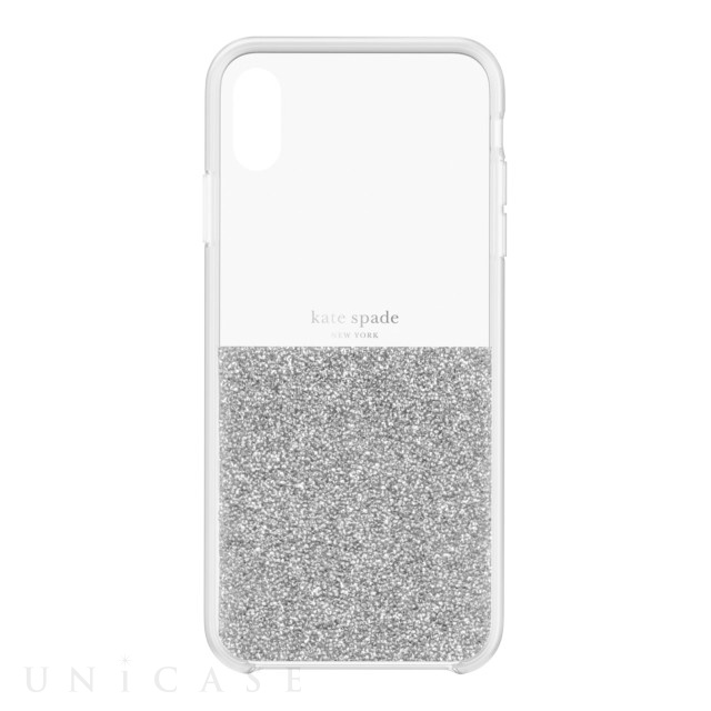 【iPhoneXS Max ケース】HALF CLEAR CRYSTAL -SILVER/silver foil/clear