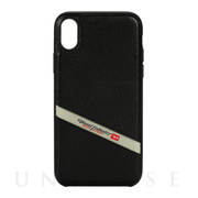 【iPhoneXS Max ケース】CO-MOLD INLAY CASE (Black Leather/Diagonal Logo)