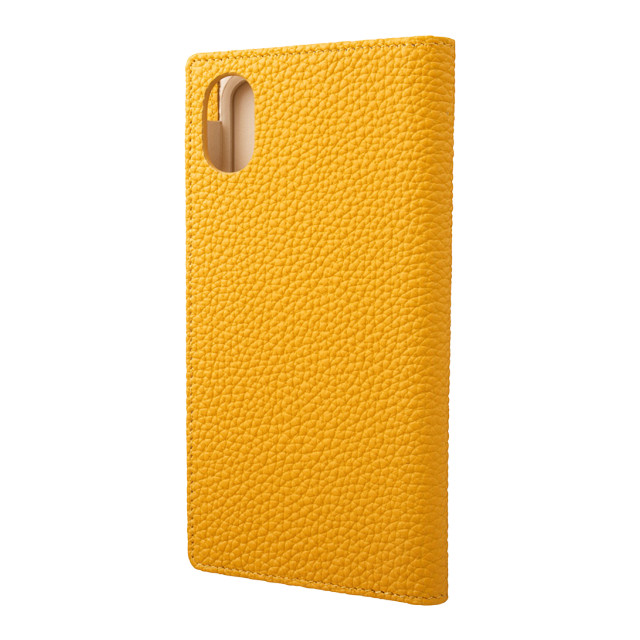 【iPhoneXR ケース】Shrunken-Calf Leather Book Case (Yellow)サブ画像