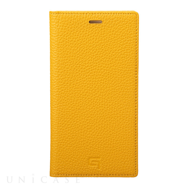【iPhoneXS/X ケース】Shrunken-Calf Leather Book Case (Yellow)