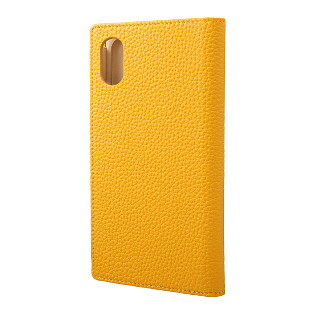 【iPhoneXS/X ケース】Shrunken-Calf Leather Book Case (Yellow)サブ画像
