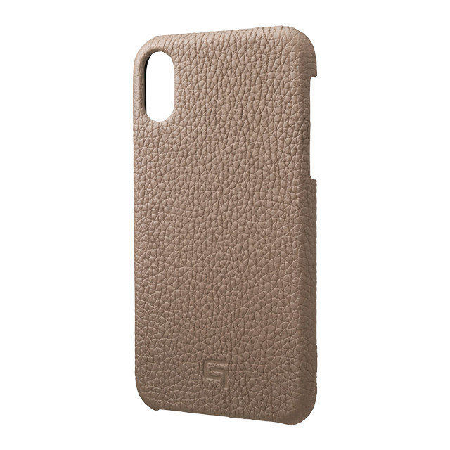 【iPhoneXR ケース】Shrunken-Calf Leather Shell Case (Taupe)サブ画像