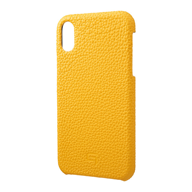 【iPhoneXR ケース】Shrunken-Calf Leather Shell Case (Yellow)サブ画像