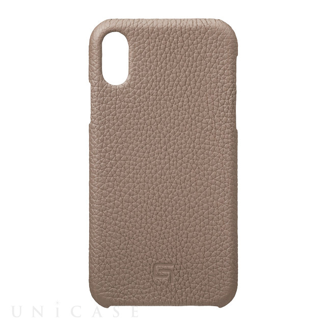 【iPhoneXR ケース】Shrunken-Calf Leather Shell Case (Taupe)
