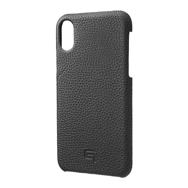 【iPhoneXS/X ケース】Shrunken-Calf Leather Shell Case (Black)サブ画像