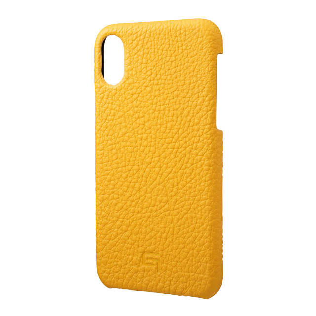 【iPhoneXS/X ケース】Shrunken-Calf Leather Shell Case (Yellow)サブ画像