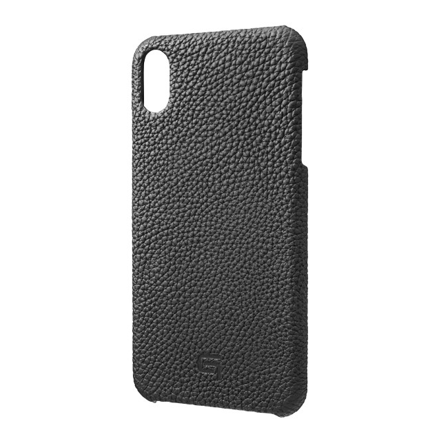 【iPhoneXS Max ケース】Shrunken-Calf Leather Shell Case (Black)サブ画像