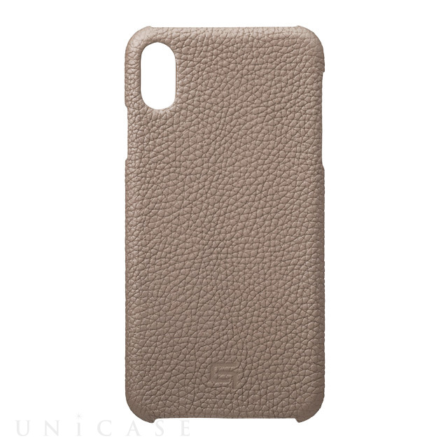 【iPhoneXS Max ケース】Shrunken-Calf Leather Shell Case (Taupe)