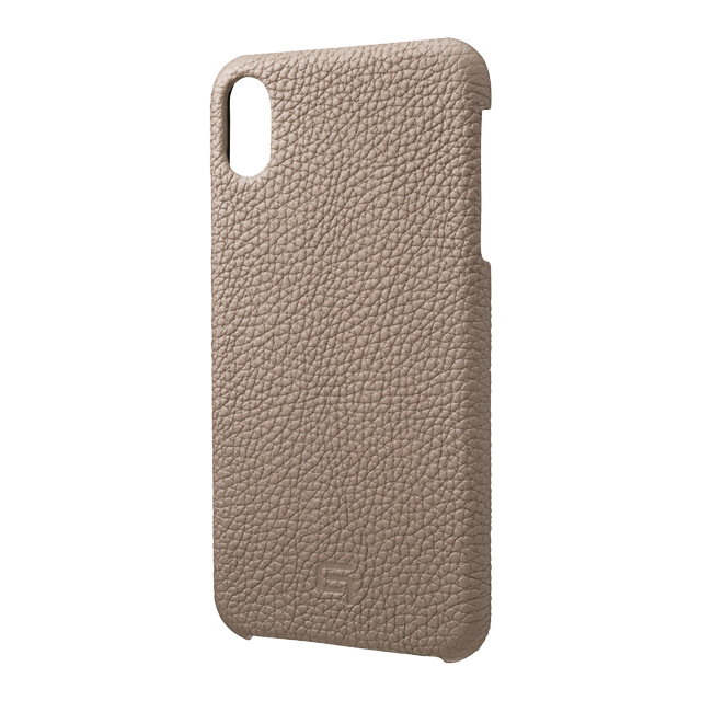 【iPhoneXS Max ケース】Shrunken-Calf Leather Shell Case (Taupe)サブ画像