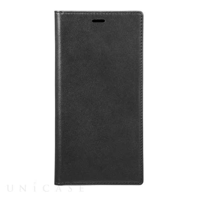 【iPhoneXS Max ケース】Italian Genuine Leather Book Case (Black)
