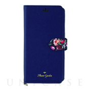 【iPhoneXS/X ケース】手帳型ケース Flower Garden (Navy)